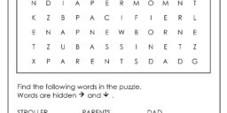 Basic Baby Shower Word Search with Answer Sheet